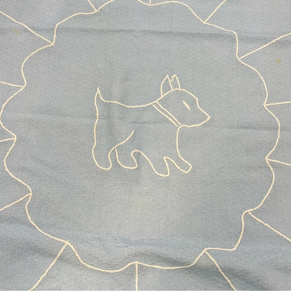 Vintage Baby Blanket Dog‎ Throw Fuzzy Texture Minimalist Simple Blue Girl Boy